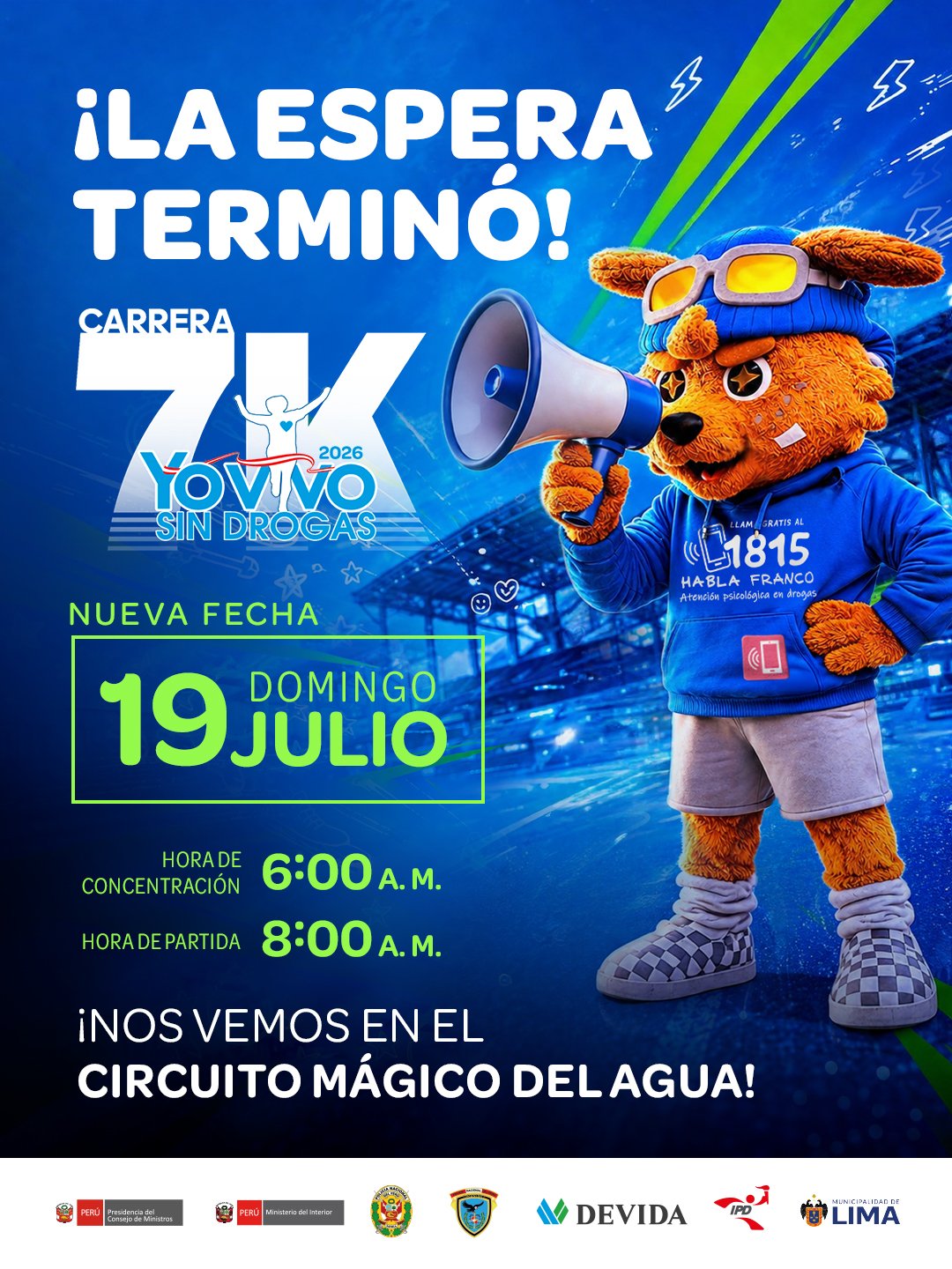Nueva fecha — Festival Atlético "Yo Vivo Sin Drogas – Tú Decides 7K" 2026